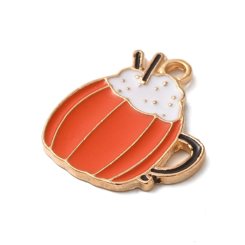 Gold Alloy Pumpkin Spice Latte Charm