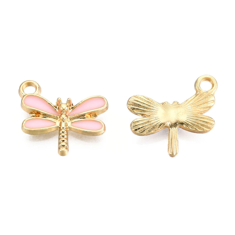 Gold Alloy Dragonfly Charm