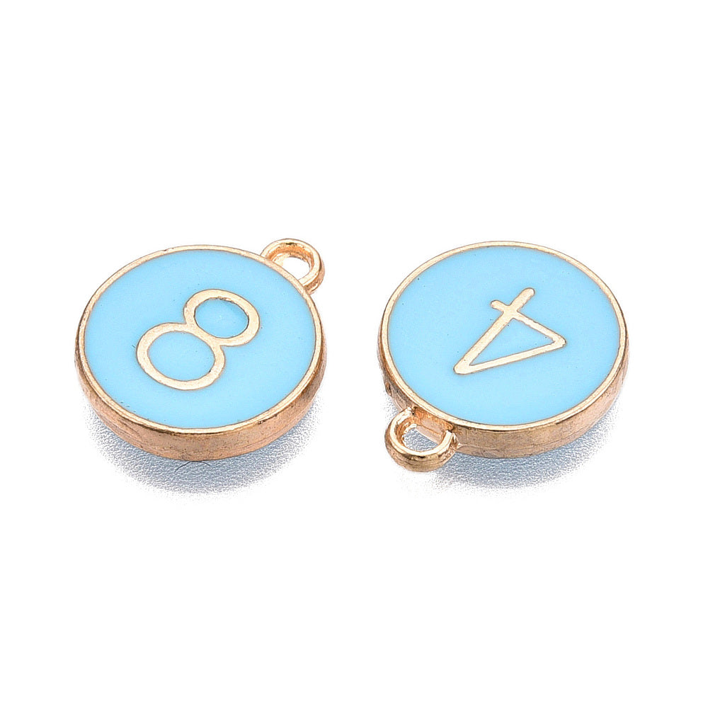 Gold Alloy Blue Number Charm Full Set