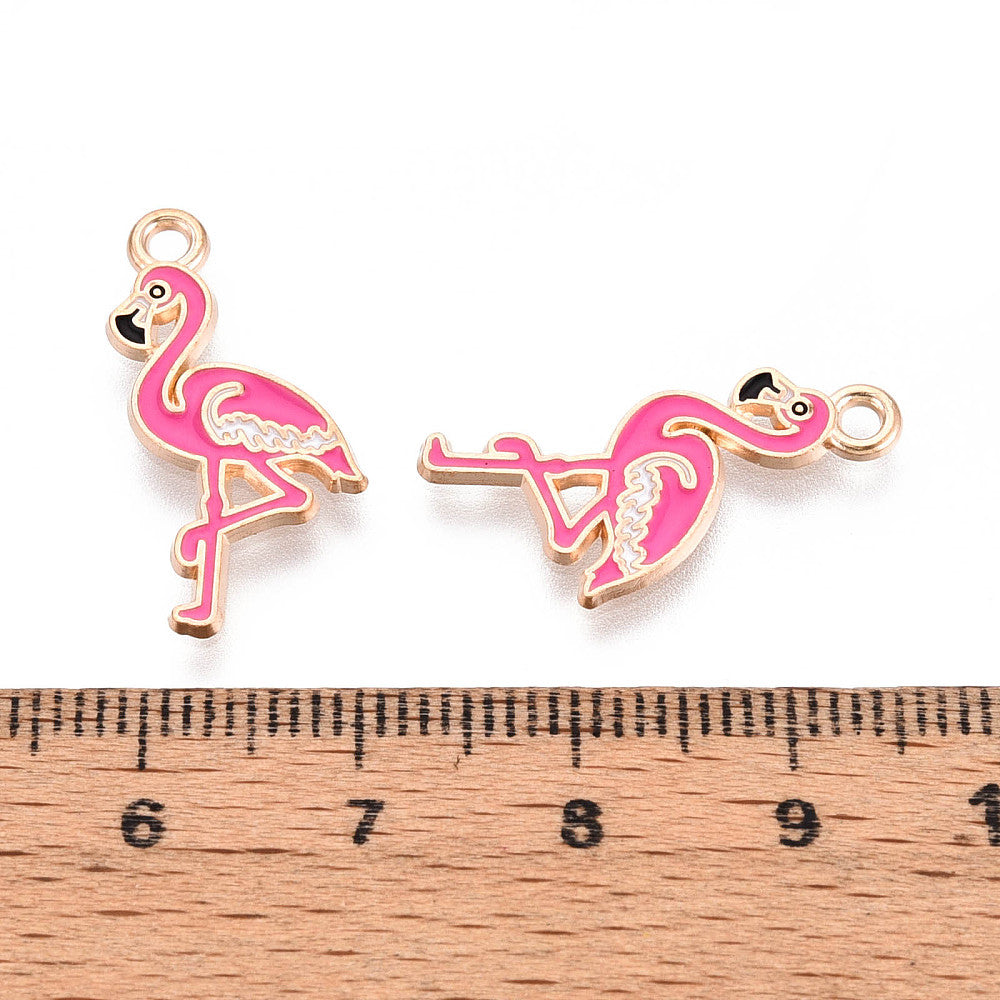 Gold Alloy Flamingo Charm
