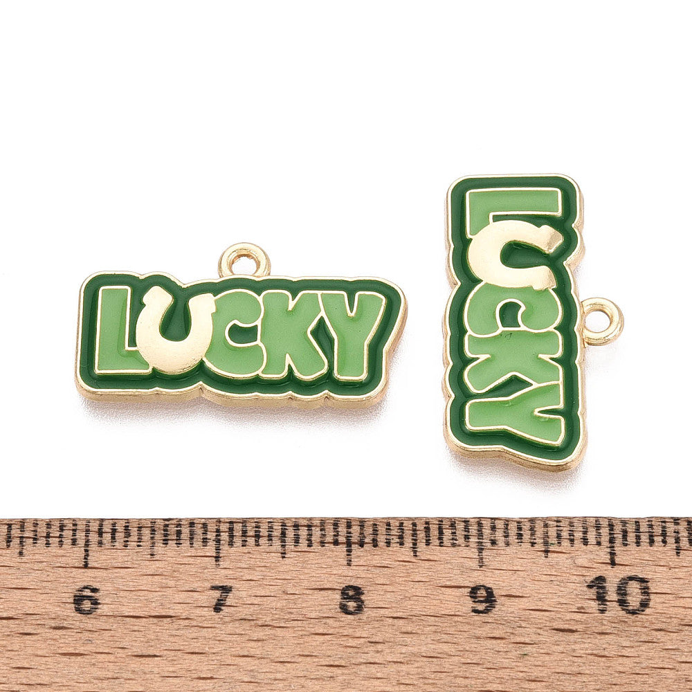 Gold Alloy Lucky Horseshoe Charm