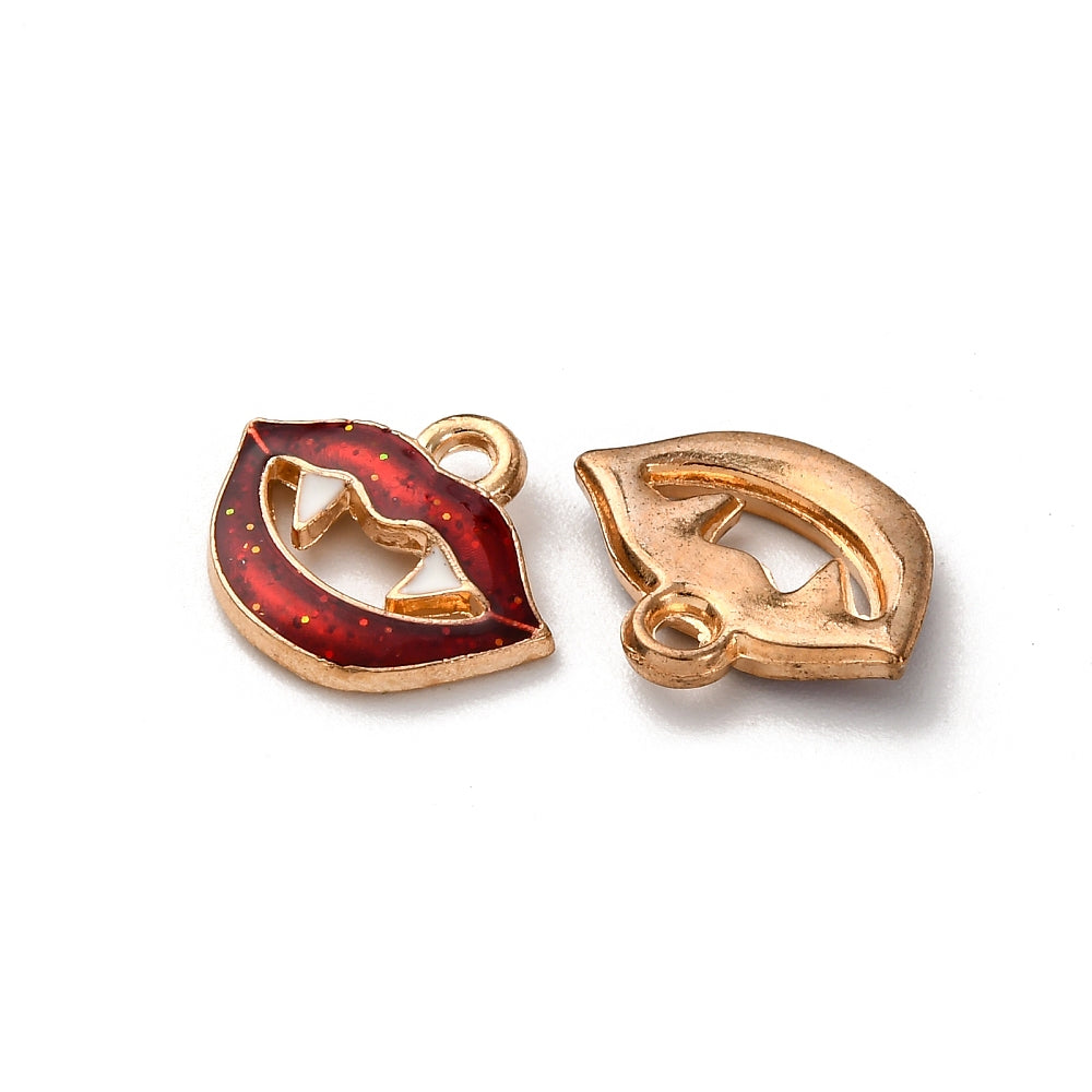 Gold Alloy Vampire Lips Charm