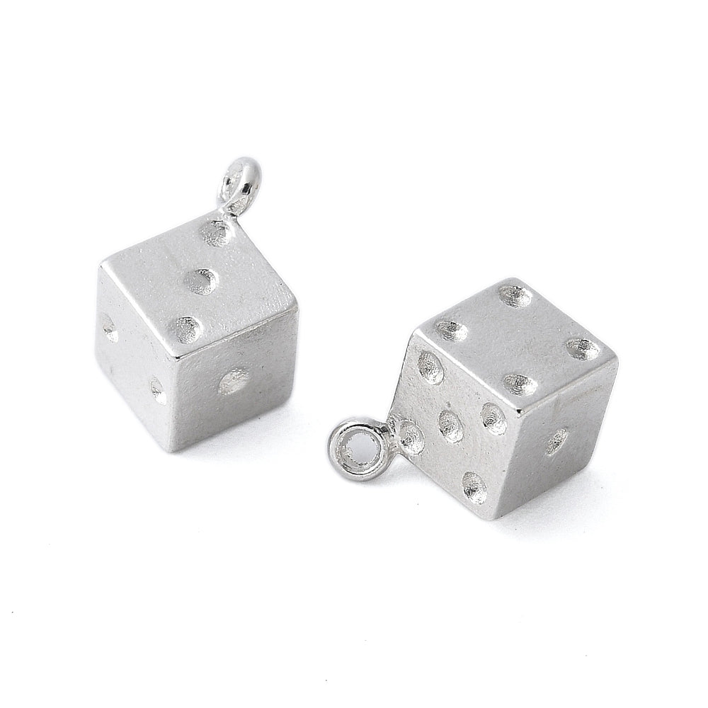 Silver Alloy Dice Charm