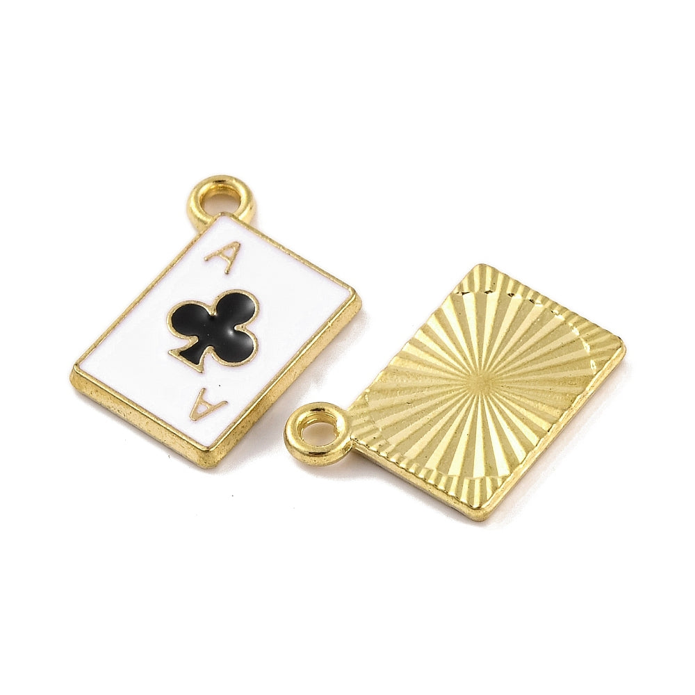 Gold Alloy Poker Card Charm