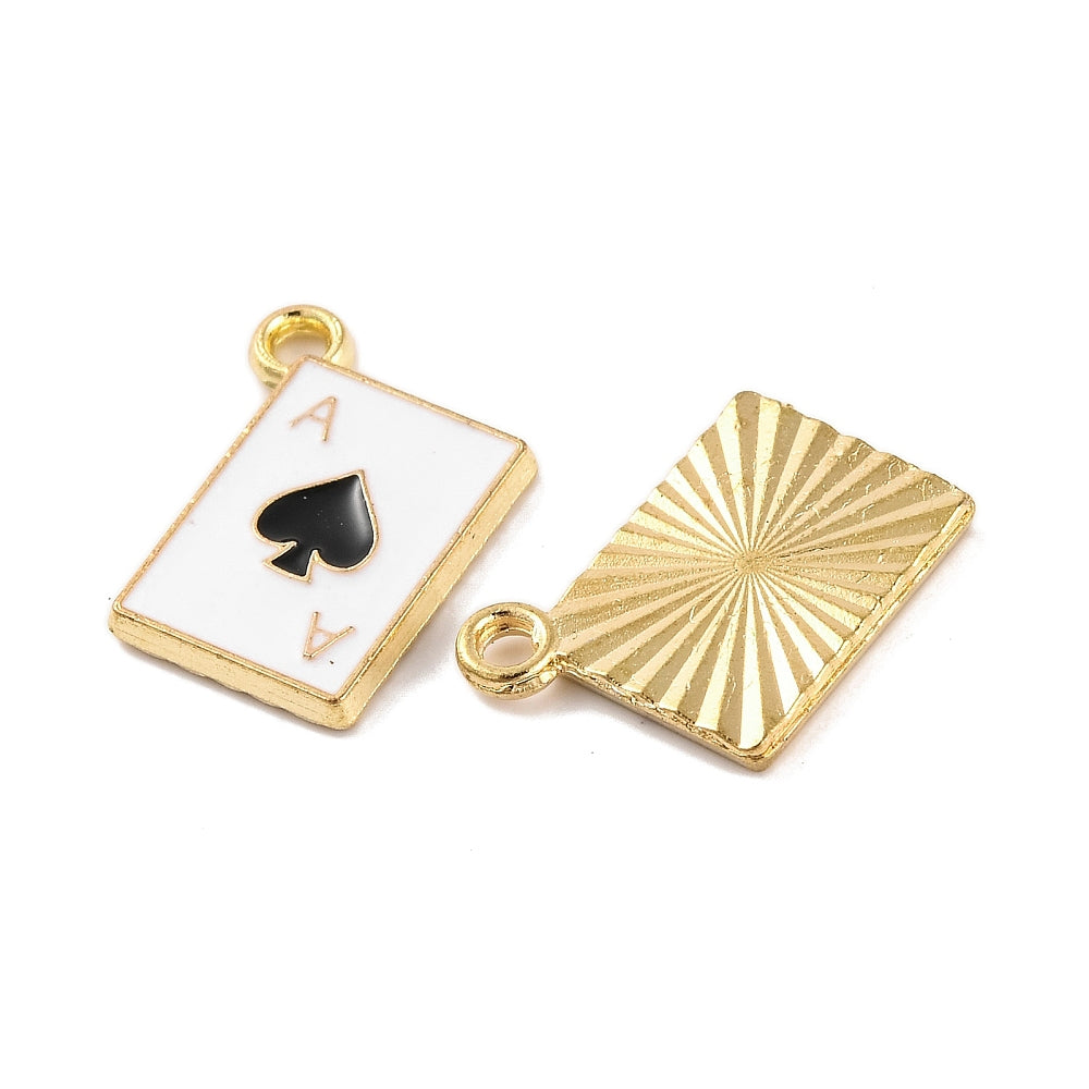 Gold Alloy Poker Card Charm