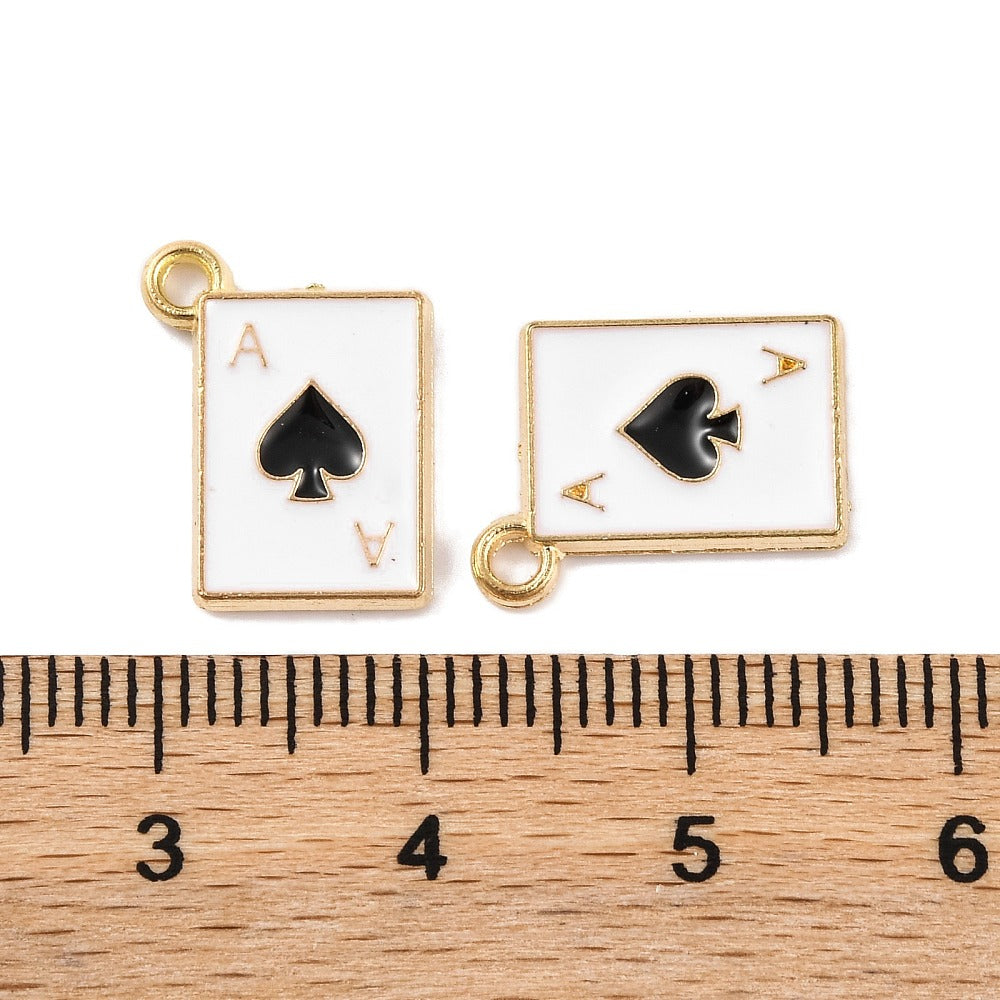 Gold Alloy Poker Card Charm