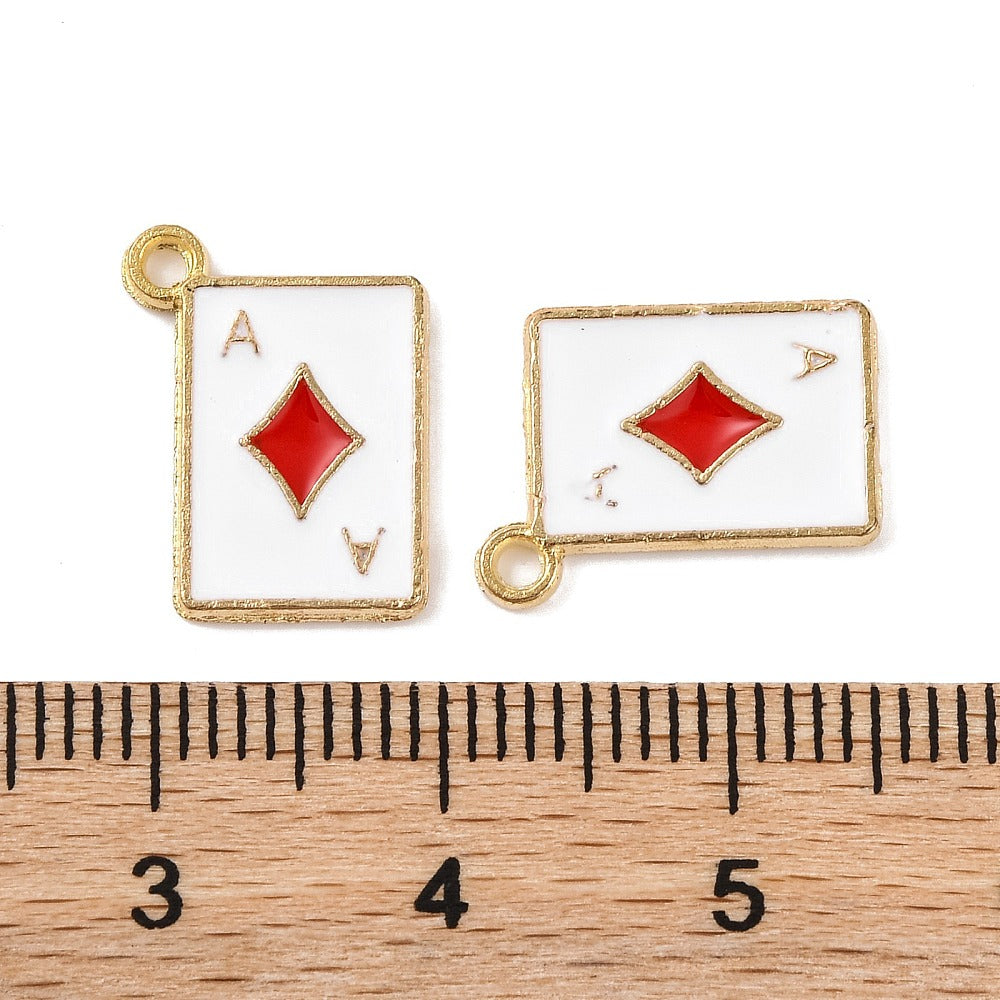 Gold Alloy Poker Card Charm