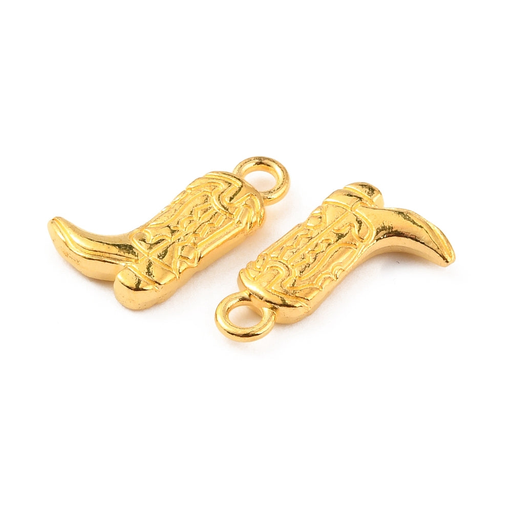 Gold Alloy Cowboy Boot Charm