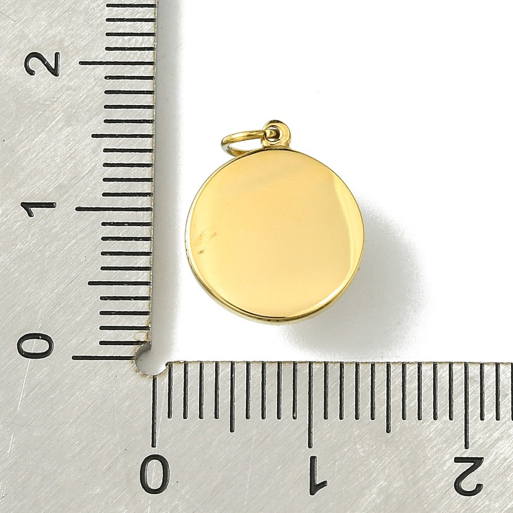 14k Gold Plated Stainless Steel Pearl Shell Charm