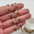Ion Plated Stainless Steel Black and White Enamel Chain By the Foot