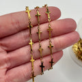 18k Gold PVD Stainless Steel Cross Chain By the Foot
