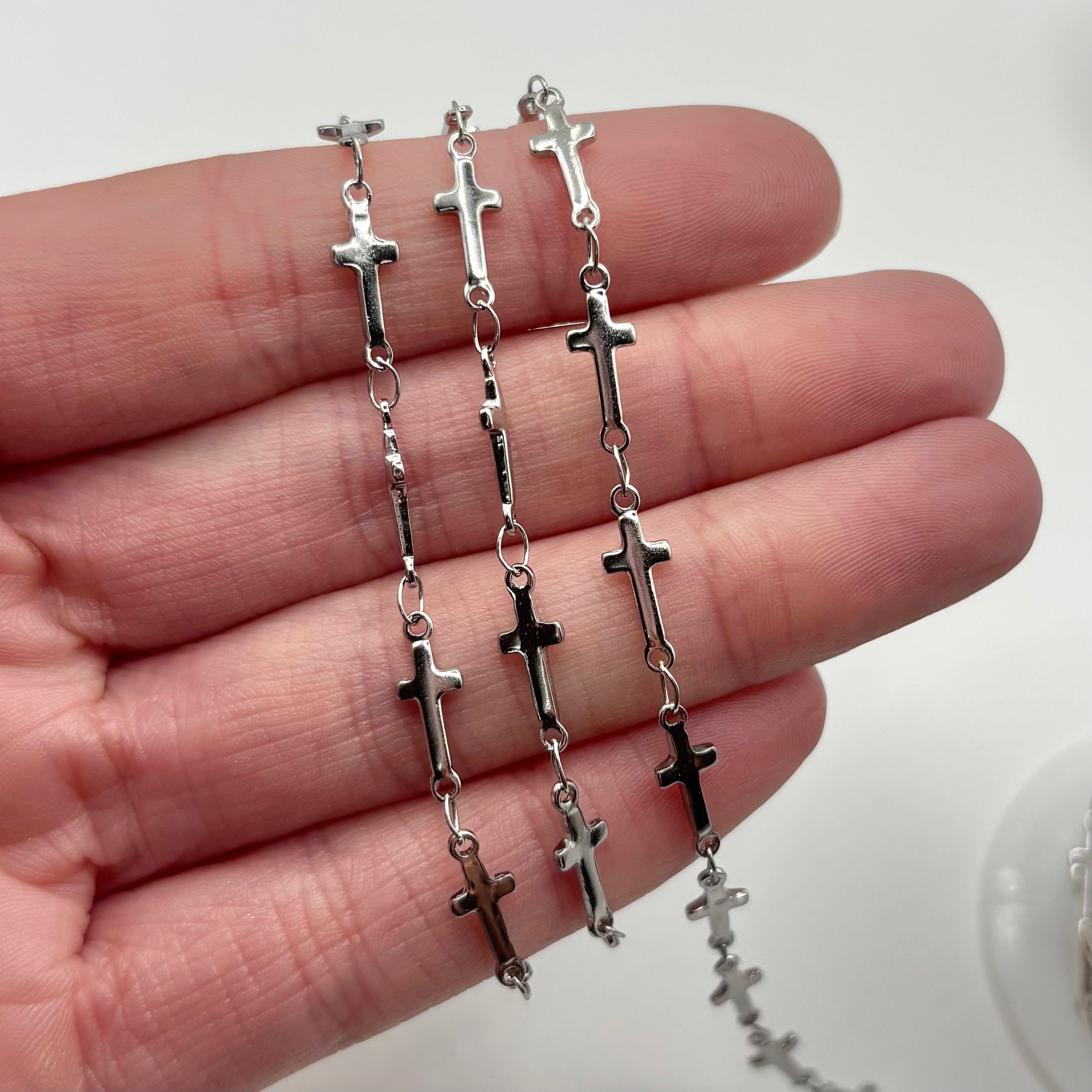 18k Gold PVD Stainless Steel Cross Chain By the Foot