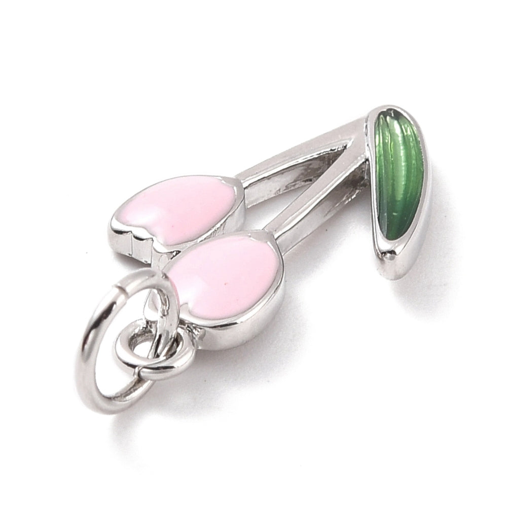 Silver Brass Assorted Tulip Charm