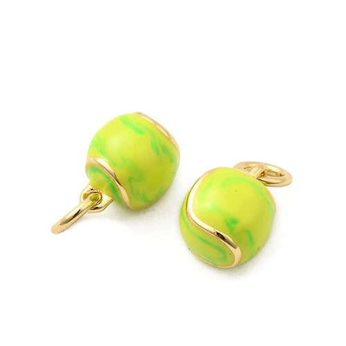 18k Gold Plated Brass Tennis Ball Charm