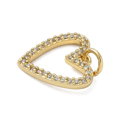 18k Gold Plated Brass Hollow Heart Charm