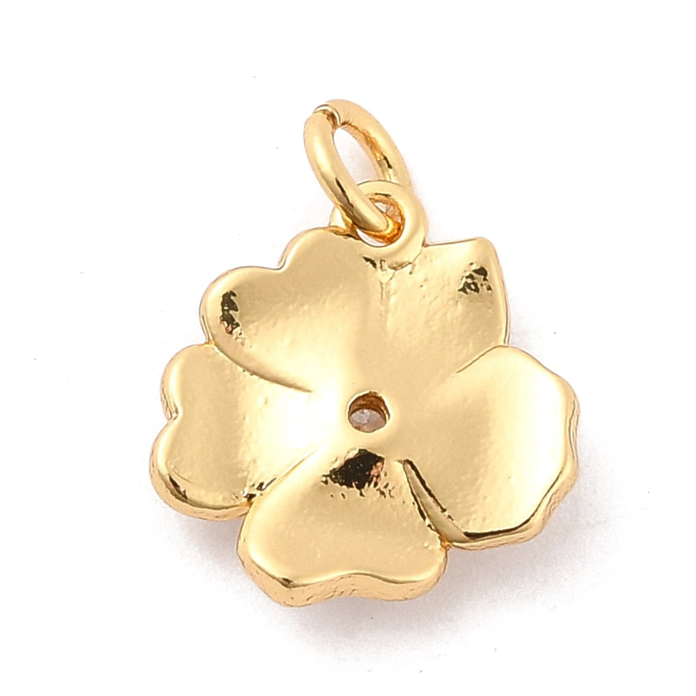 18k Gold Plated Brass Assorted Colorful Flower Charm