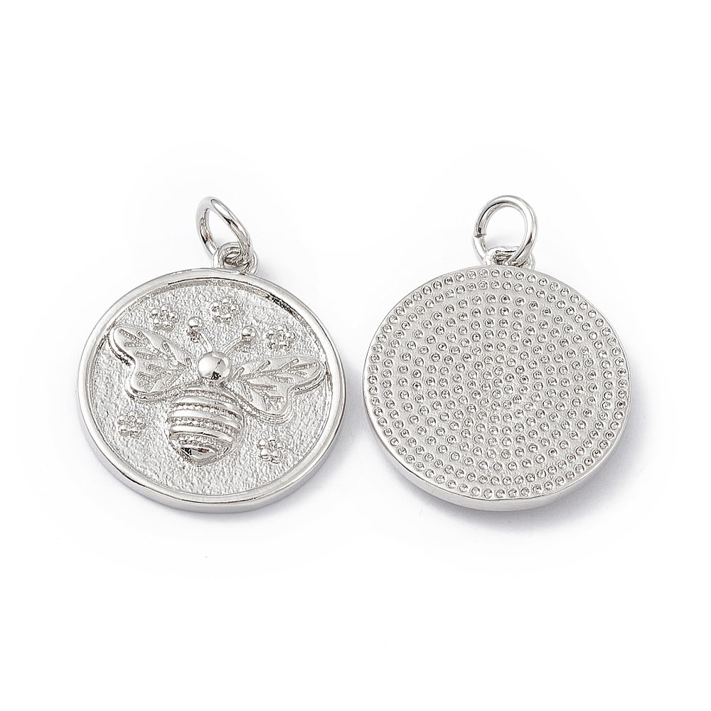 Silver Brass Bee Charm