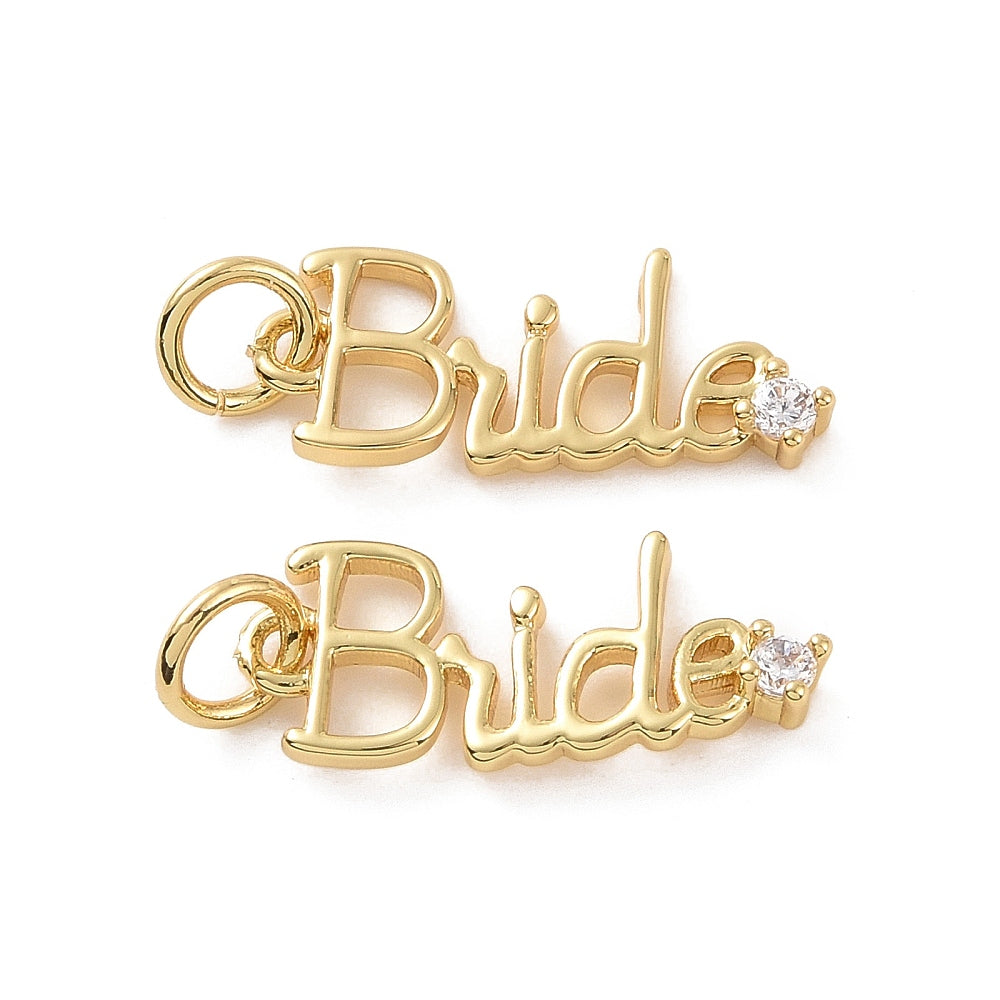18k Gold Plated Brass Bride Charm