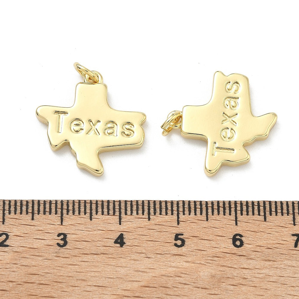 18k Gold Plated Brass Texas Charm