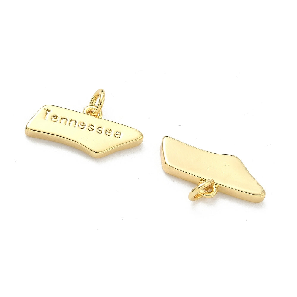 18k Gold Plated Brass Tennessee Charm
