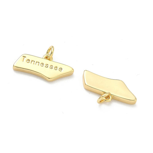 18k Gold Plated Brass Tennessee Charm