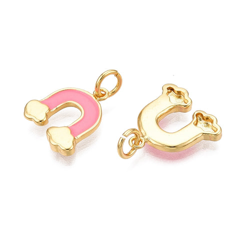 18k Gold Plated Brass Pink Rainbow Charm