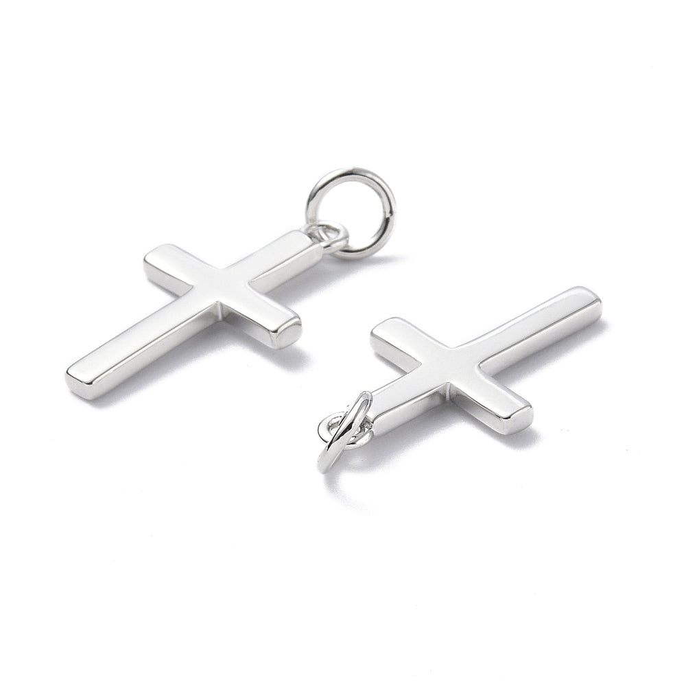 18k Gold Plated Brass Cross Charm