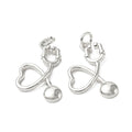Silver Brass Stethoscope Charm