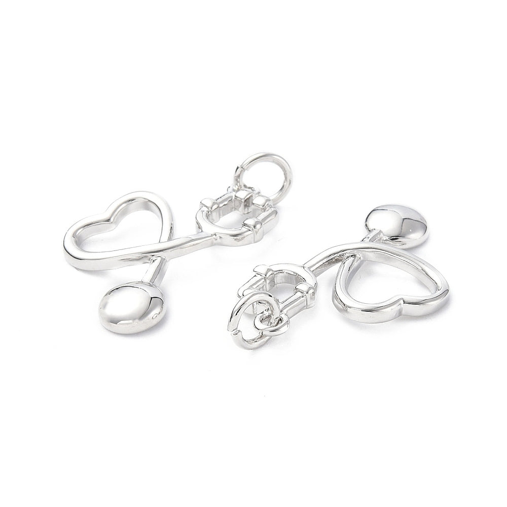Silver Brass Stethoscope Charm