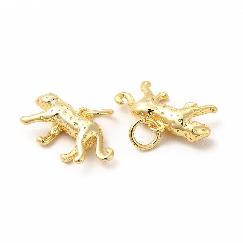 18k Gold Plated Brass Cheetah Charm