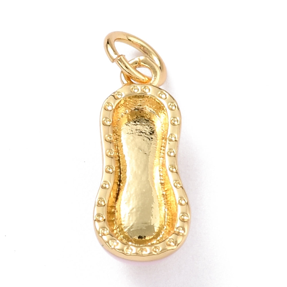 18k Gold Plated Brass Pink Ballet Shoe Charm