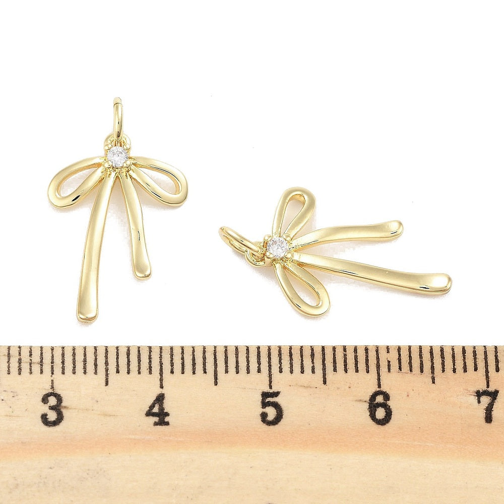18k Gold Plated Brass Bow Charm