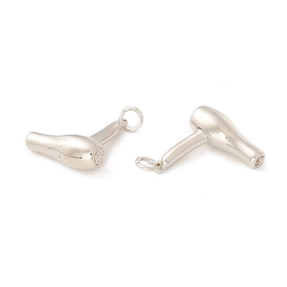 Silver Brass Hair Dryer Charm