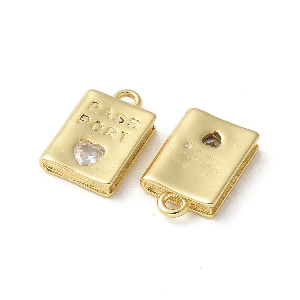 18k Gold Plated Brass Passport Charm