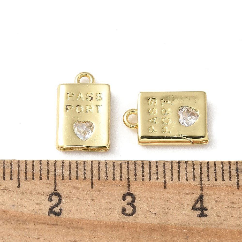 18k Gold Plated Brass Passport Charm