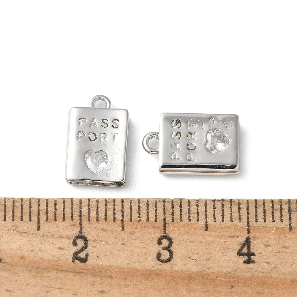 Silver Brass Passport Charm