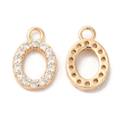 18k Gold Plated Brass Rhinestone Number Charm Full Set