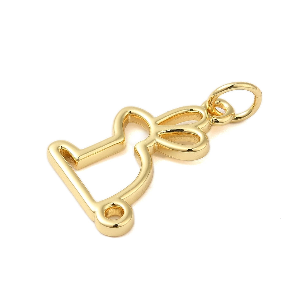 18k Gold Plated Brass Rabbit Charm