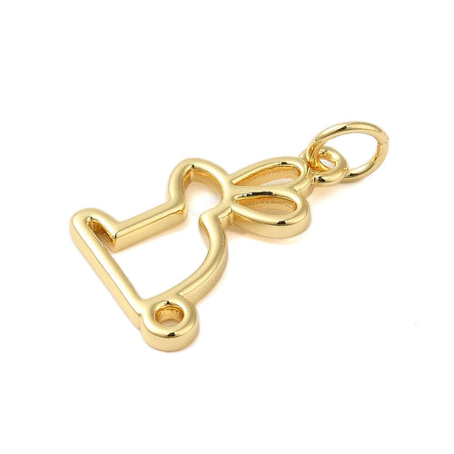 18k Gold Plated Brass Rabbit Charm