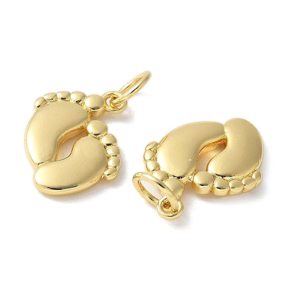 18k Gold Plated Brass Baby Feet Charm