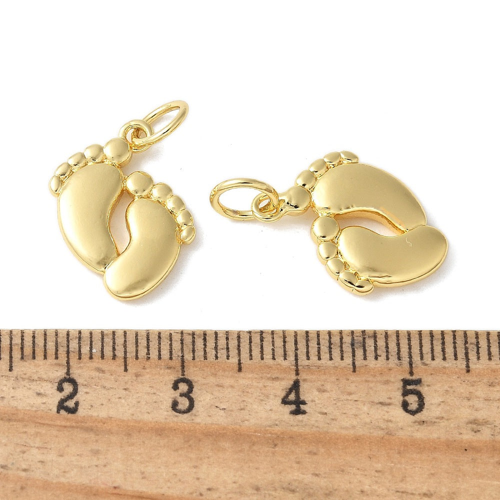18k Gold Plated Brass Baby Feet Charm