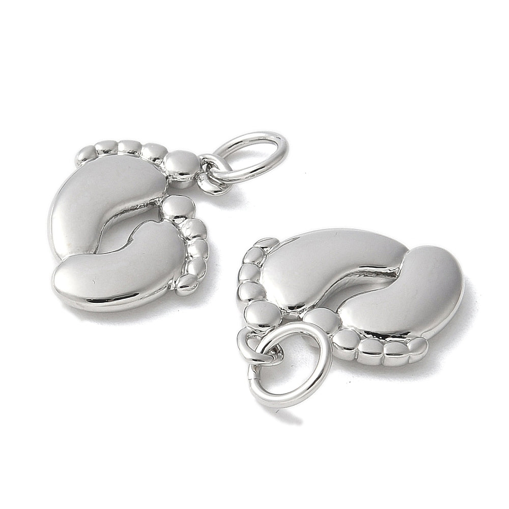 18k Gold Plated Brass Baby Feet Charm