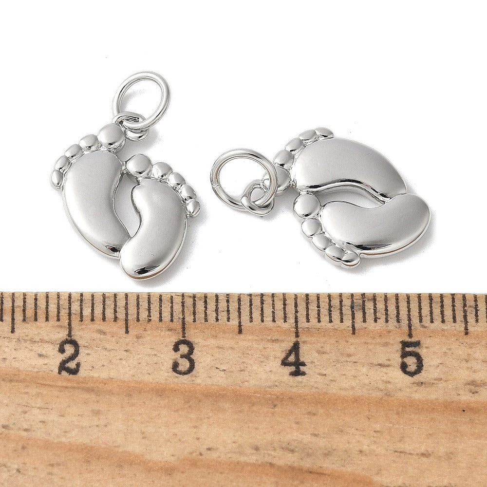 18k Gold Plated Brass Baby Feet Charm