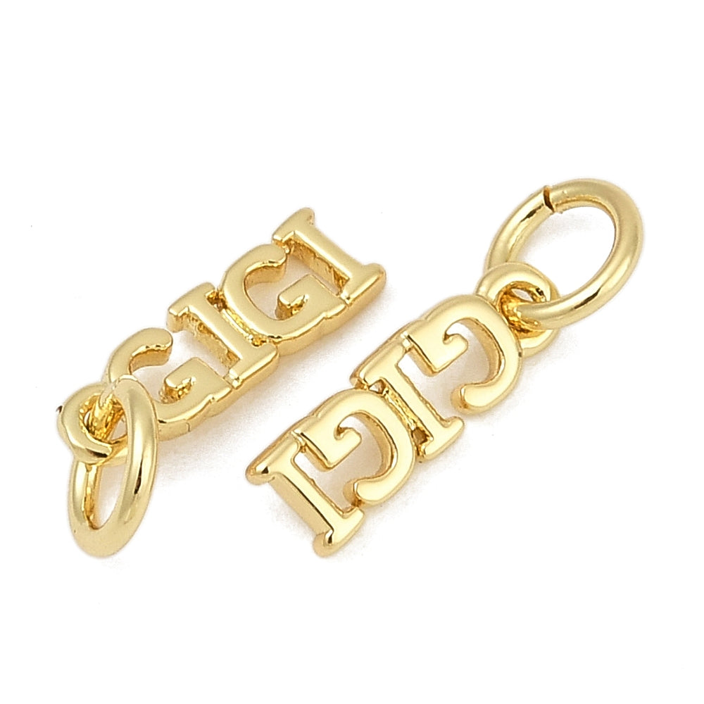 18k Gold Plated Brass Gigi Charm