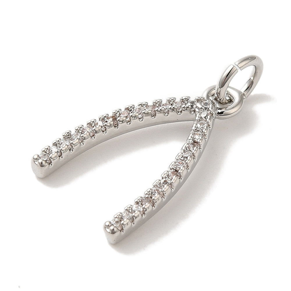 18k Gold Plated Brass Wishbone Charm