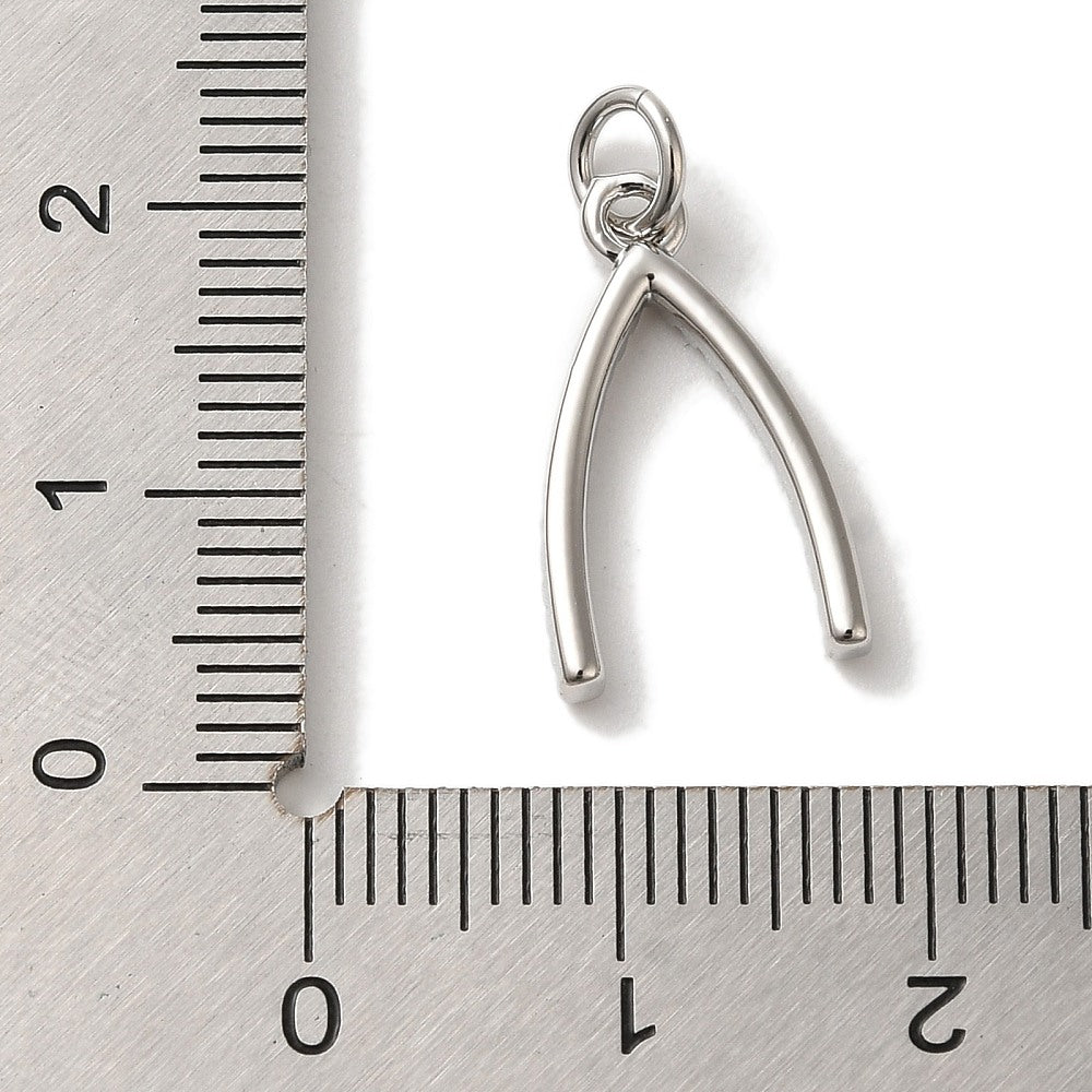 18k Gold Plated Brass Wishbone Charm