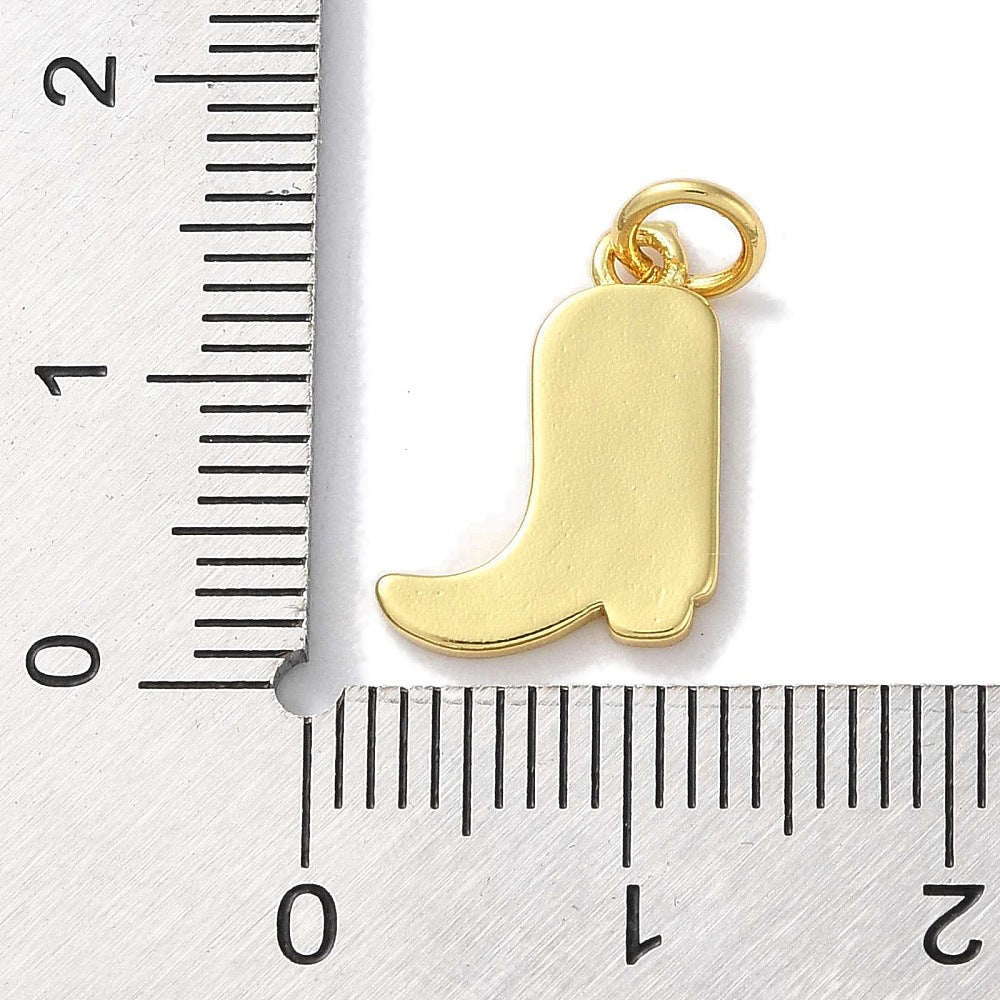 18k Gold Plated Brass Star Cowboy Boot Charm