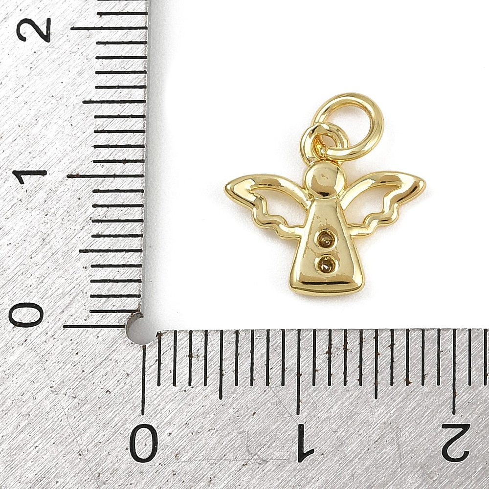 18k Gold Plated Brass Angel Charm