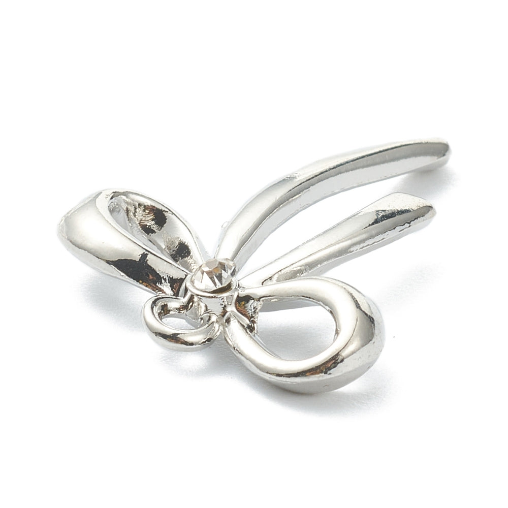 Silver Alloy Bow Charm