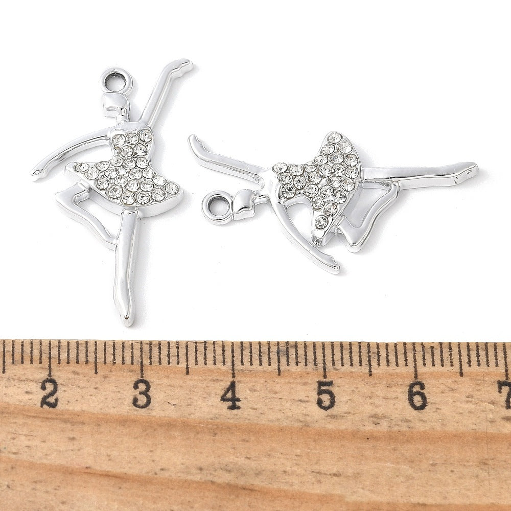 Silver Alloy Ballerina Charm
